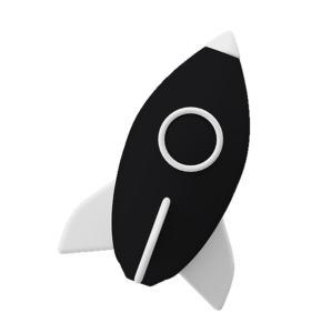 black and white rocket